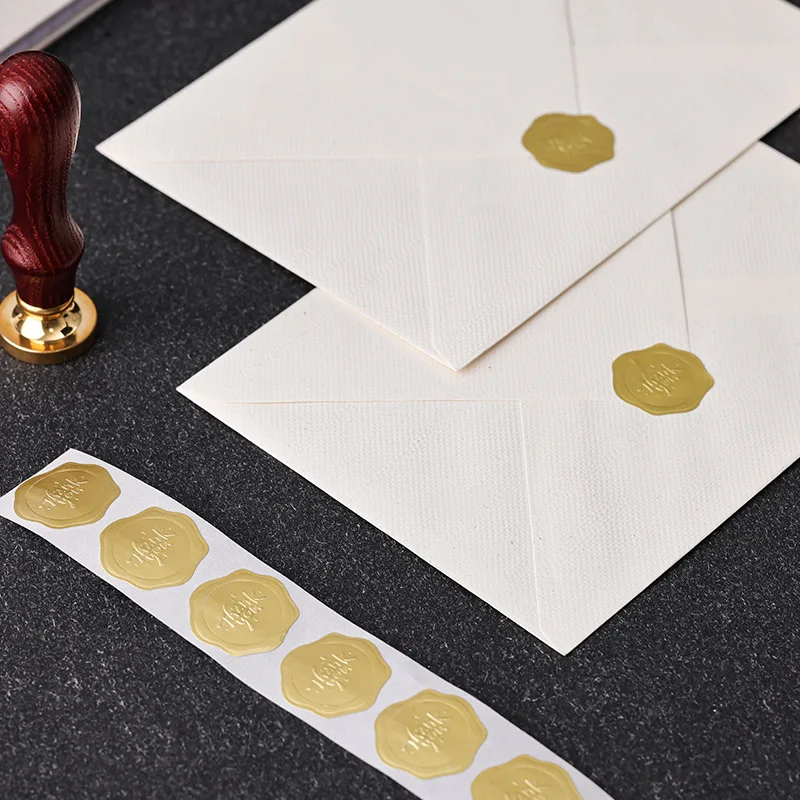 150pcs Golden Font Thank You Stickers Kraft Festival Decorative Stickers Tags Envelope Christmas Stickers Scrapbooking