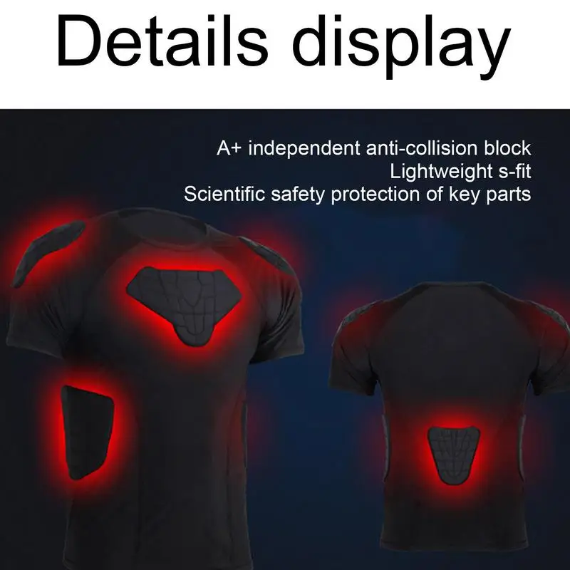 Soccer Goalie Shirt Men's Breathable Rib Protector Padded Football Training Protective Gear For Soccer Basketball Paintball