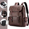 2023 Men Backpack PU Leather Bagpack Large Laptop Backpacks Male Mochilas Black Schoolbag For Teenagers Boys Brown Sac A Dos 3