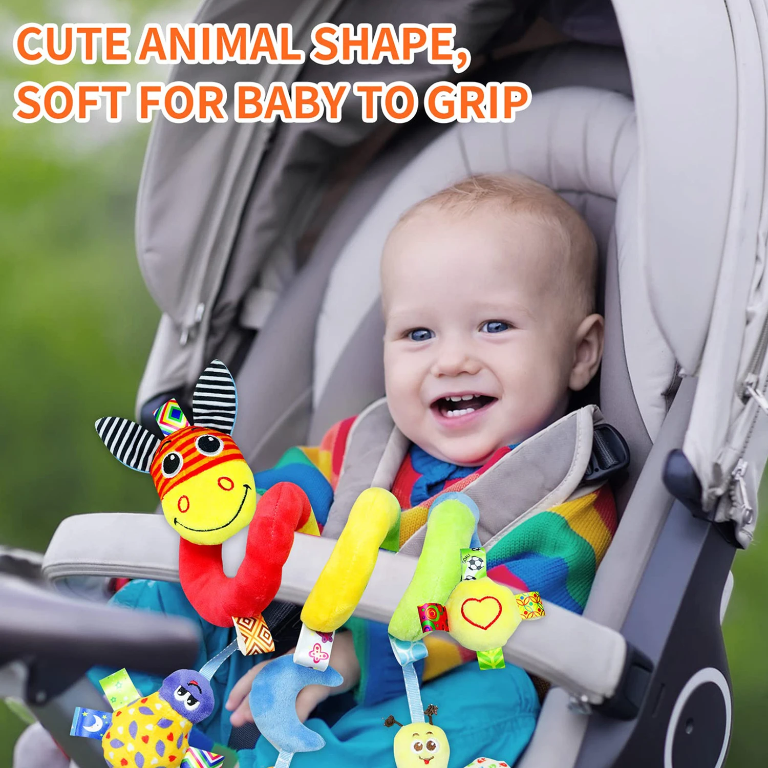 Baby Crib Hanging Rattles Toys Car Seat Toy Soft Mobiles Stroller Crib Cot Spiral Toy Pram Hanging Dolls for Babies Newborn Gift 6