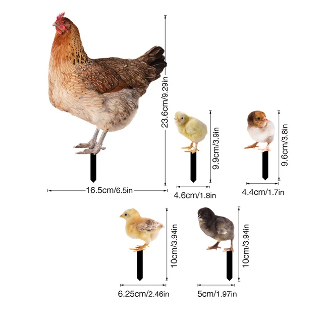 Akril Csirke Kerti Tét Kétoldalas Nyomtatás Reális Tyúk Csibék Sike Jel Sign Művészeti Kézműves Karácsonyi Ajándékok A Háztáji Teraszhoz - Image 6