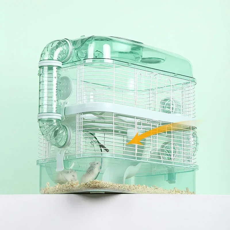 Transparent Villa Castal Pet Nest Double Layer Hamster Cage Small Pet Hamster Guinea Pig Acrylic Large Size House Nest Supplies