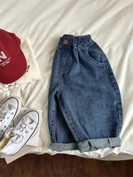 2025 printemps été vêtements pour enfants filles jean coton lâche bébé garçons sarouel 1-7 ans enfant en bas âge enfants pantalon Denim décontracté 4