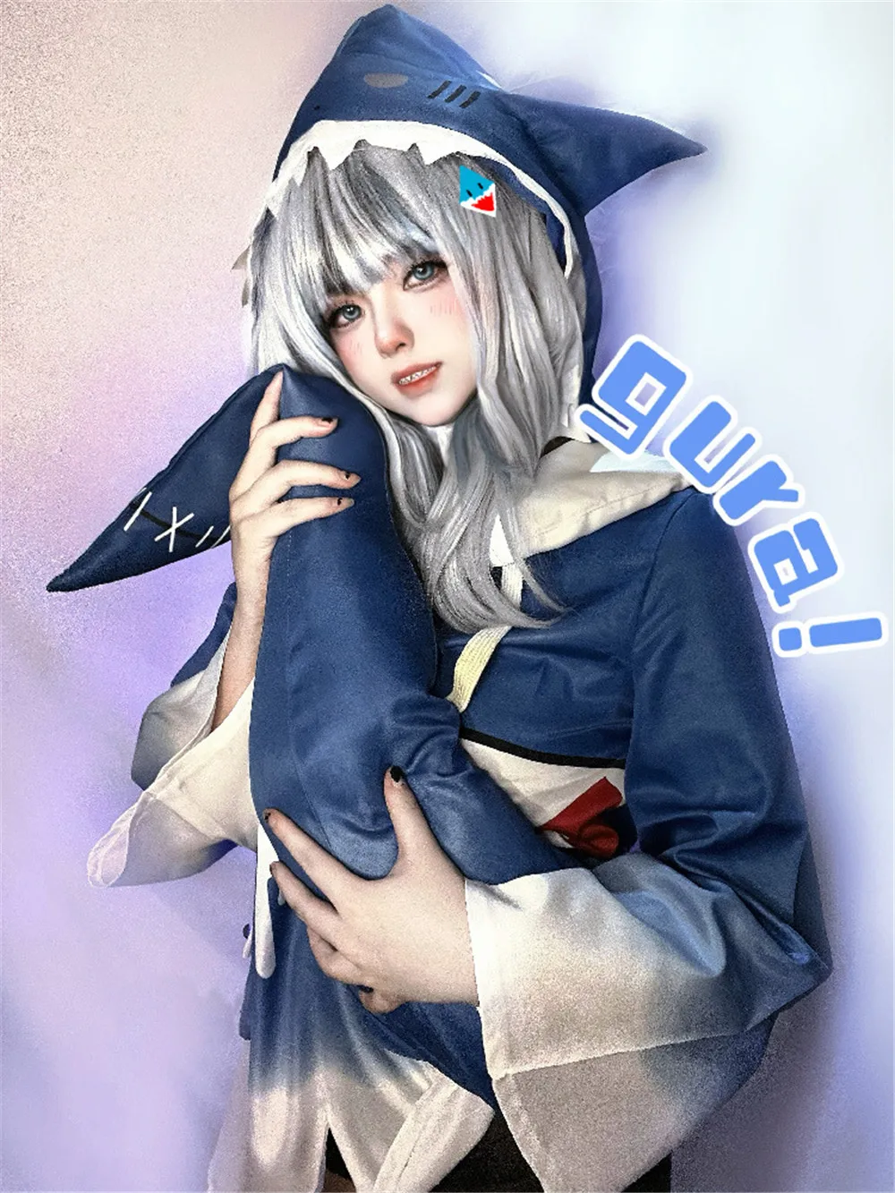 

VTuber Hololive ENG Gawr Gura Cosplay Costume Cute Shark Costume Hoodie For Women Halloween Youtuber Cosplay Anime Full Set Tail