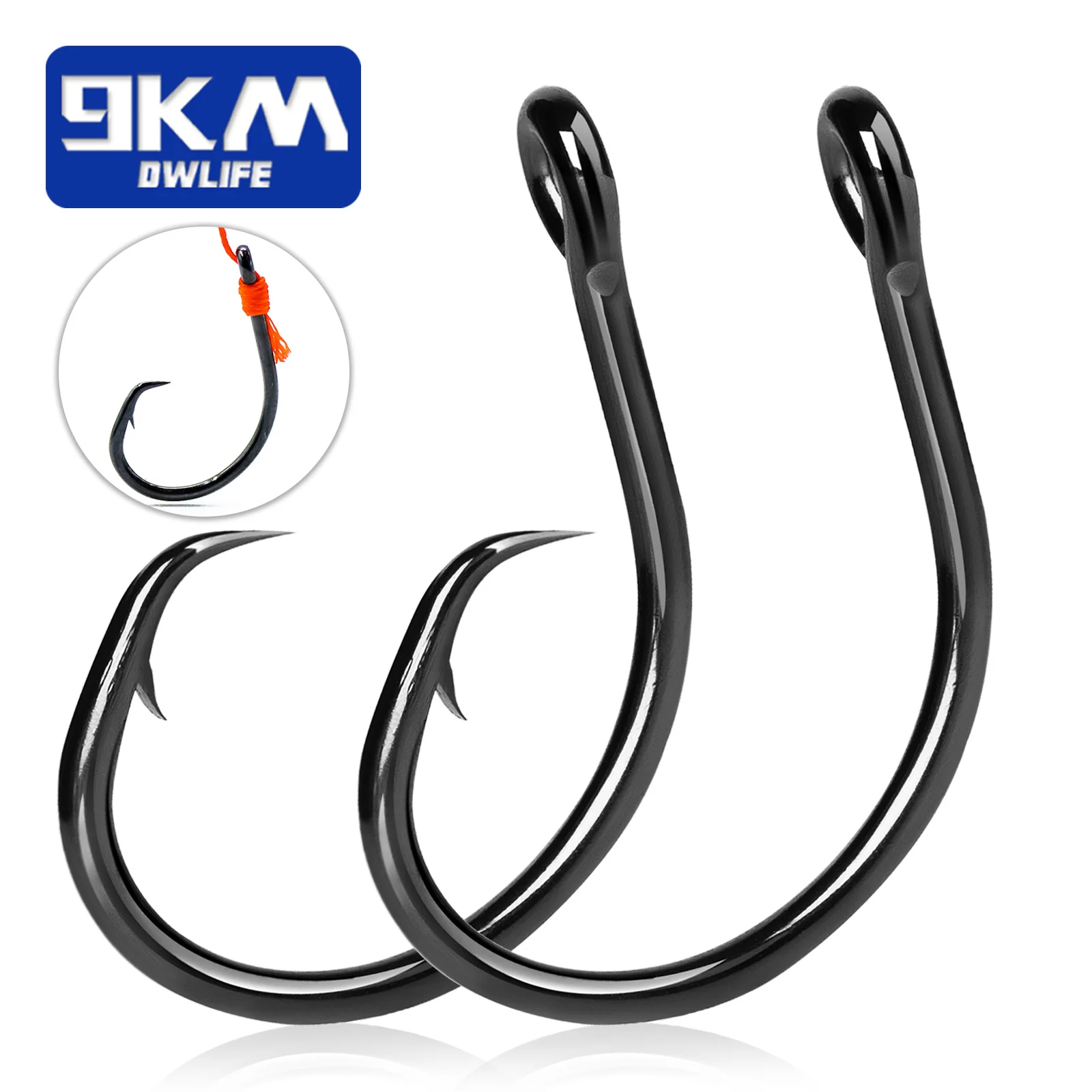50PCS Fishing Circle Hook Wide Gap in-Line for Saltwater Freshwater High  Carbon Steel Fishing Hooks for Tuna Carp Catfish Bass