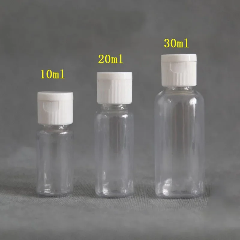 100pcs 20ml transparent Mini travel bottle cosmetic sample plastic bottles  PET vial small hotel containers