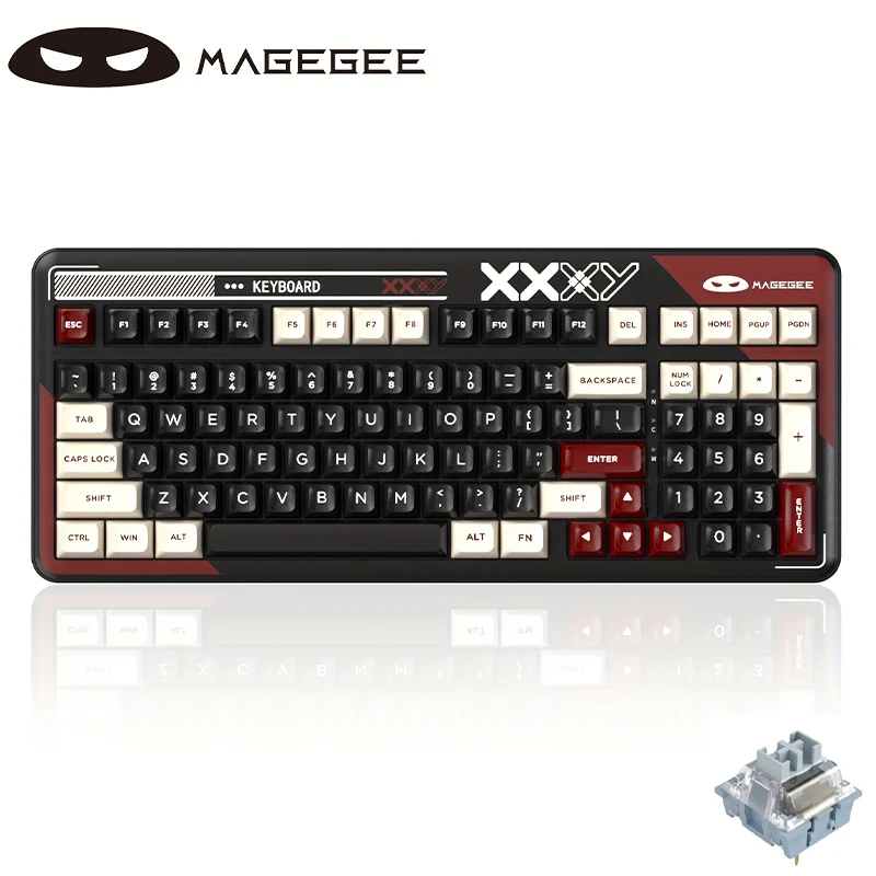 MageGee 맞춤형 샤프트 키보드 액슬 시트, 핫 스왑 가능 트라이 모드, BT, USB, 2.4G 연결 키보드, 무선 기계식 키, 98 키