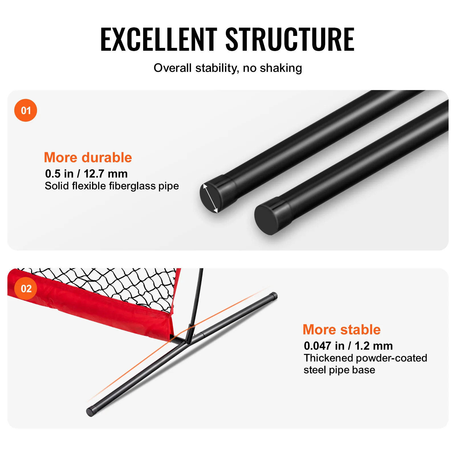 Portable Baseball Softball Safety Screen Net