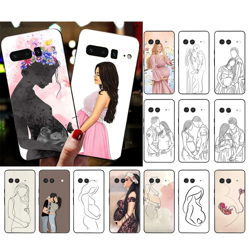 

Pregnent Lady Husband Wife Art Phone Case For Google Pixel 8 7 Pro 7A 7 6A 6 Pro 5A 4A 3A Pixel 4 XL Pixel 5 6 4 3 3A XL Shel