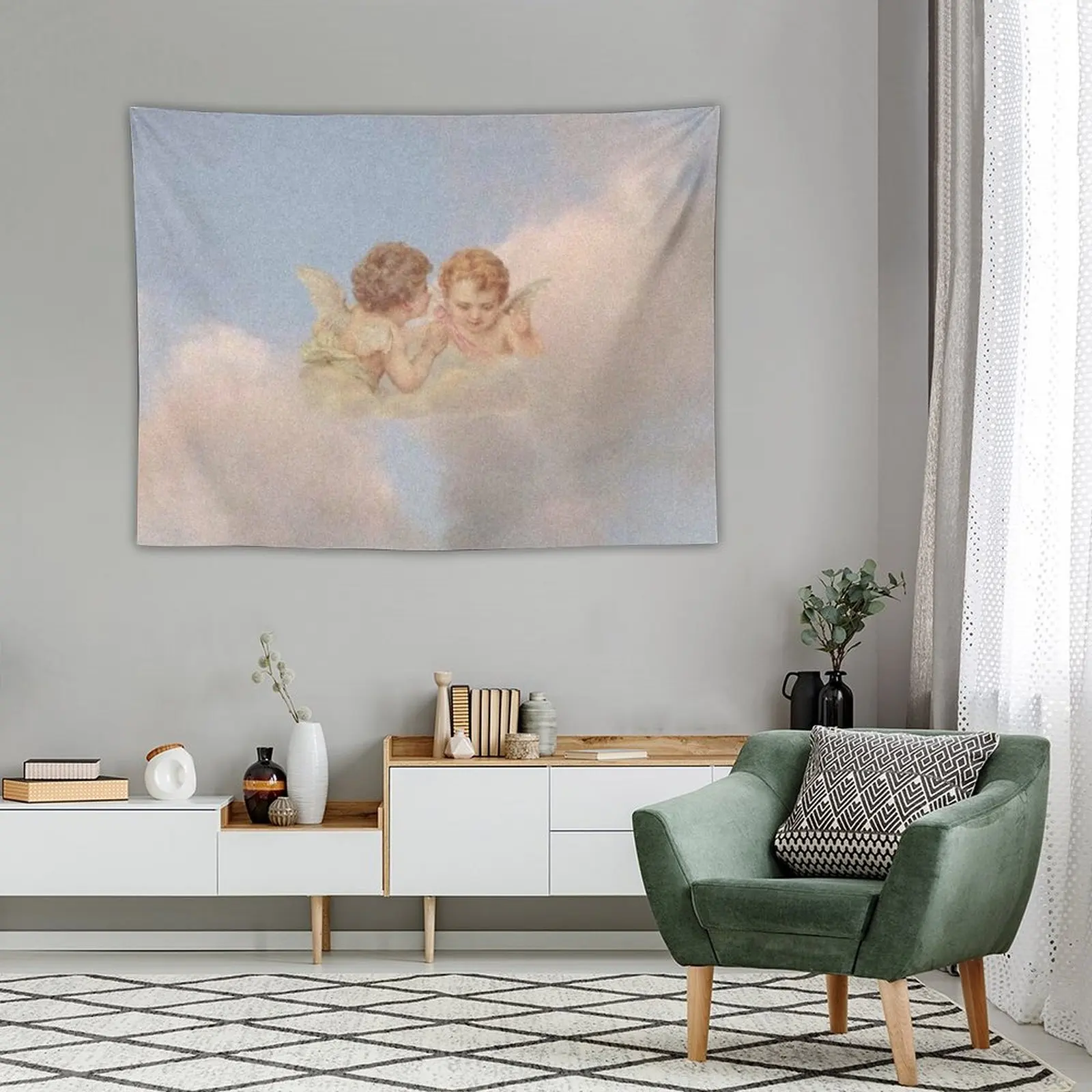 Renaissance Cloud Angels arazzo decorazione della casa decorazione esterna decorazione natalizia arte murale