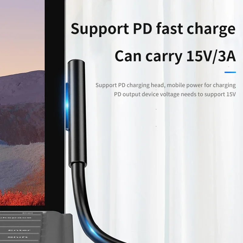 USB C 65W 15V 3A power supply charger adapter cable for Microsoft Surface Pro X 8 7 6 5 4 3 Type C PD tablet fast charging plug