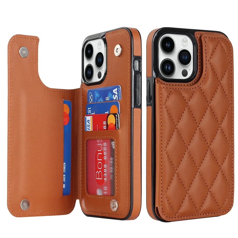 Vintage Leather Flip Wallet Case with Card Holder