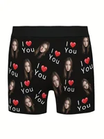 Customized Personalized Face Photo Men's Underwear Valentine's Day Gift Boxer Shorts Underwear Breathable Underwear for Husband 2