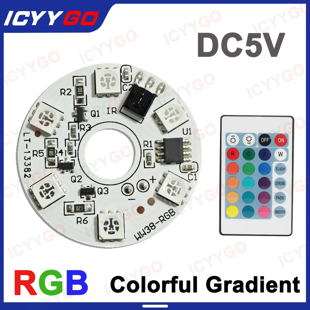 5V Light Source LED Light Panel Colorful Gradient RGB Remote Control Dual Color Temperature Switch Color Changing Night Light 2 in 1 out hotend kit dual color extruder all metal extruder 0 4mm nozzle 1 75mm for ender 3 s cr10 s tevo alfwise printer parts