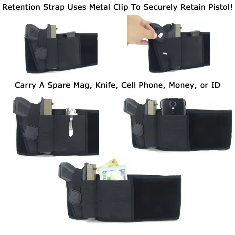 Tactical Hidden Holster Portable Belly Gun Holster Concealed Carry Waist Band Belt for Outdoor Hunting Shooting Tactical Holster 6