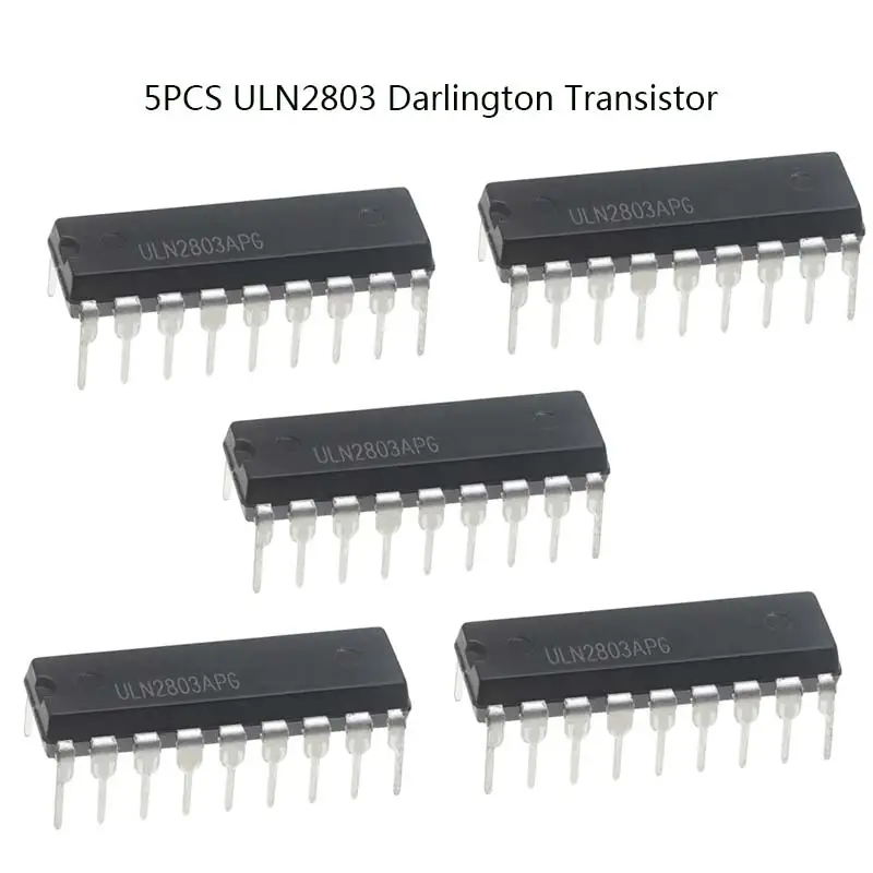 ULN2803 ULN2803APG High-Voltage High-Current 8-Way Darlington Transistor Arrays NPN IC DIP-18 (Pack of 5pcs) image 1