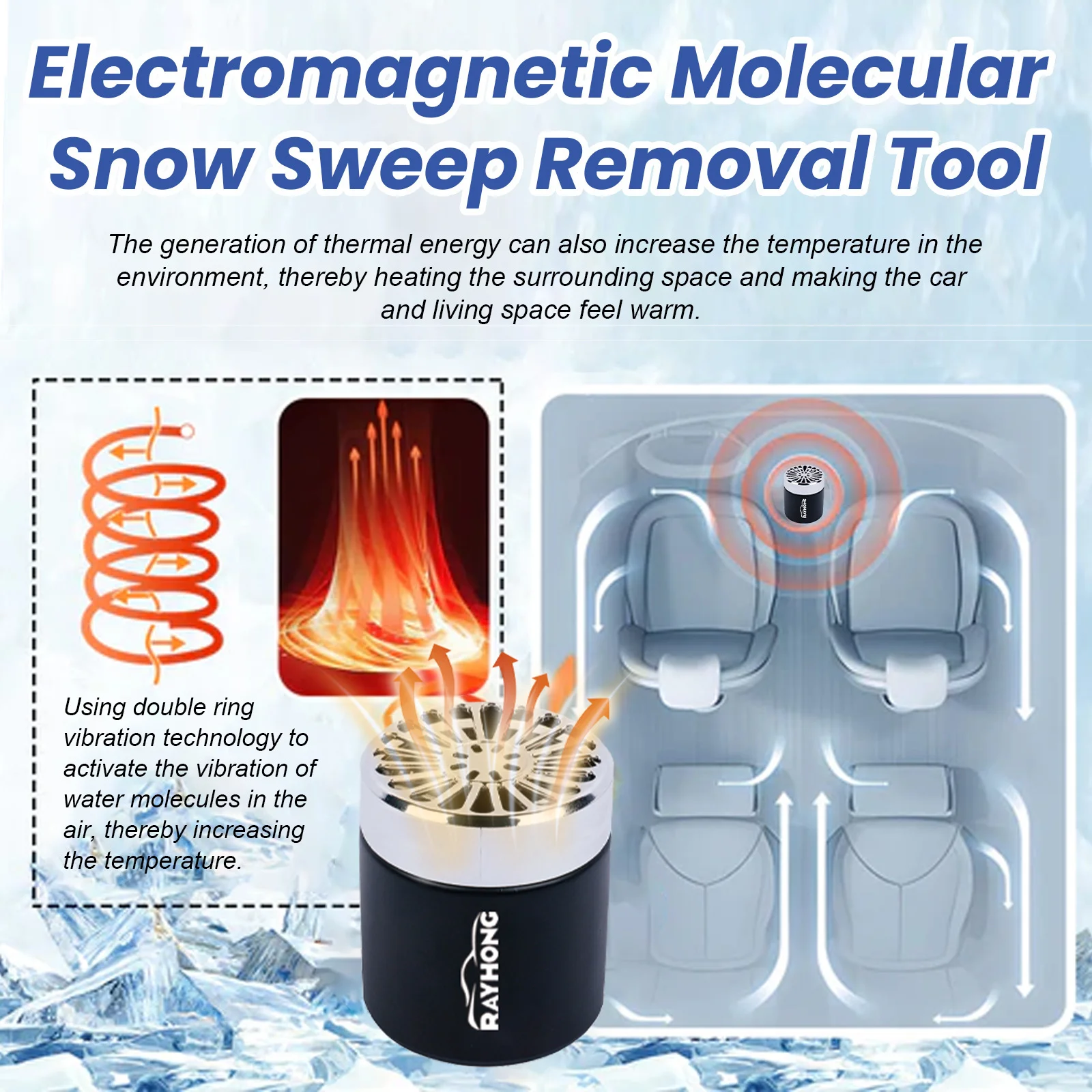 Window Defroster Easy Defrosting Portable Plc Car Microwave Molecular Deicer Applicable To Automobile Glass Defroster Auto Parts