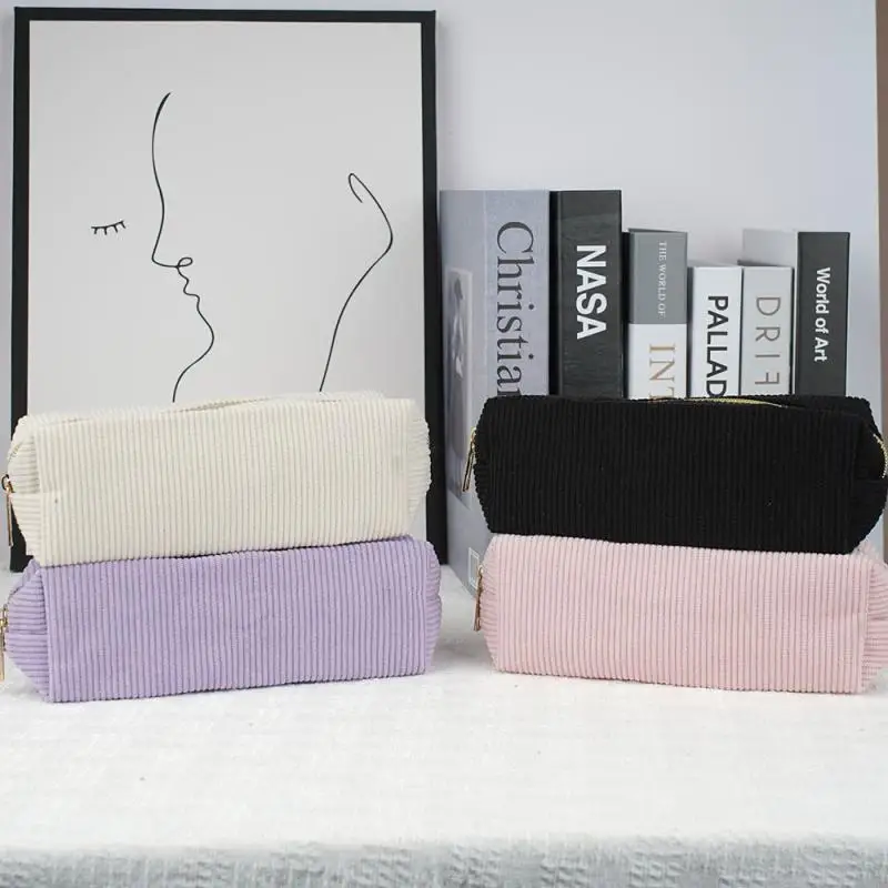 Corduroy Solid Color Pencil Case Coin Purse - Bahrain