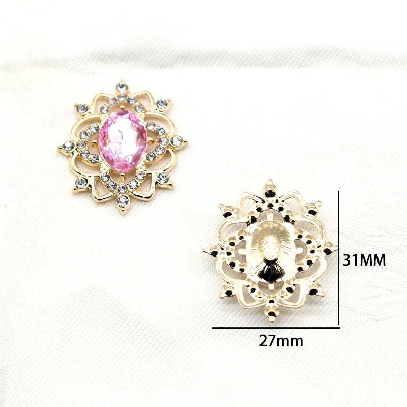 반짝 이는 27*31MM 10Pcs 타원형 크리스탈 라인 석 디스크 액세서리 DIY 결혼식 초대 카드 와인 유리 선물 상자 크리 에이 티브 장식