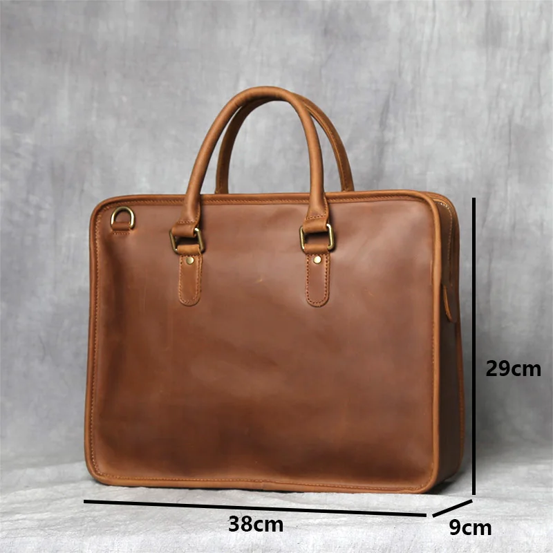 Briefcases Luxury Genuine Leather Men Handbag Large Capacity