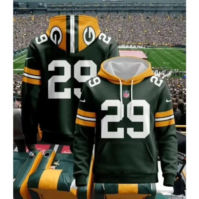 thumbnail image 1 of Conjuntos familiares Rugby Number Series Sudadera con capucha de manga larga de tendencia americana para hombres y mujeres Chaqueta cálida para deportes al aire libre, 1 of 4