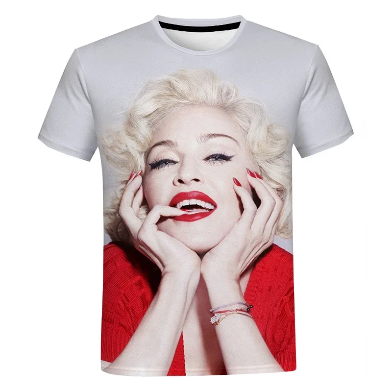 

Men Summer Sexy Singer Madonna 3D Printed T-shirt Women Harajuku Streetwear Kids Boy Girs Fashion Casual Oversized Tops Tees