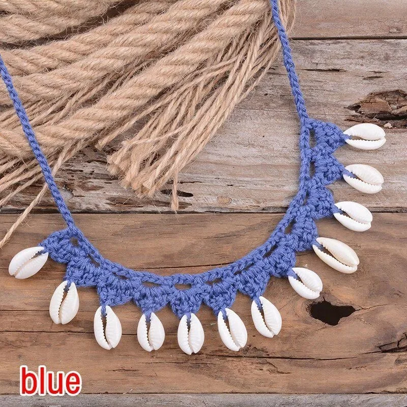 Asphinien Bohemian Shell Choker Necklace - Multicolored Beaded Star Collar For Women - View #3