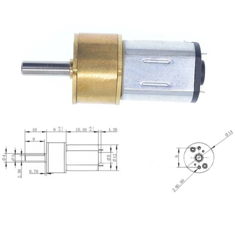 N20 DC 3V 6V 12V Micro Speed Gear Motor 15-600RPM Reduction Gear Motor Electric Metal Gear Reducer Motor for Car Robot Model