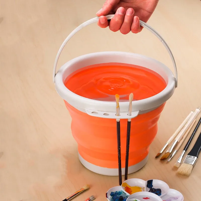 

1pc foldable pen washing bucket Silicone bucket Portable Shabu Pen Holder for Art Students Special tools for paint painting