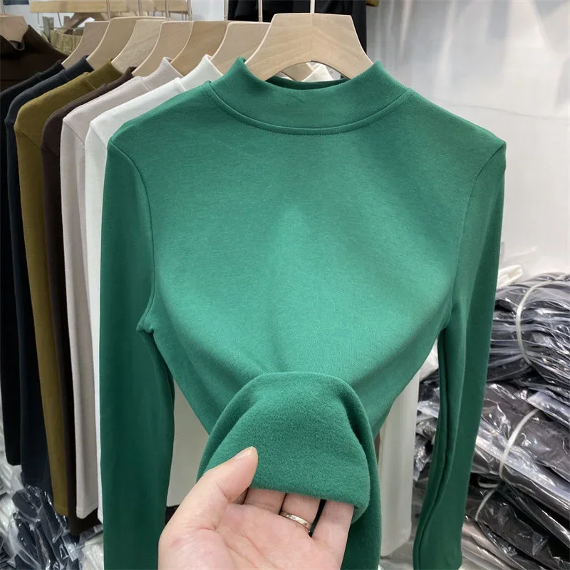 

Solid Plus Long Sleeve T-shirt Top Women's Blusas Clothes for Women Tops Shirts Blouses