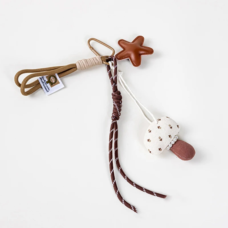 Miu Series American Style Baseball Keychain with PU Leather Letter B Pendant for Backpack