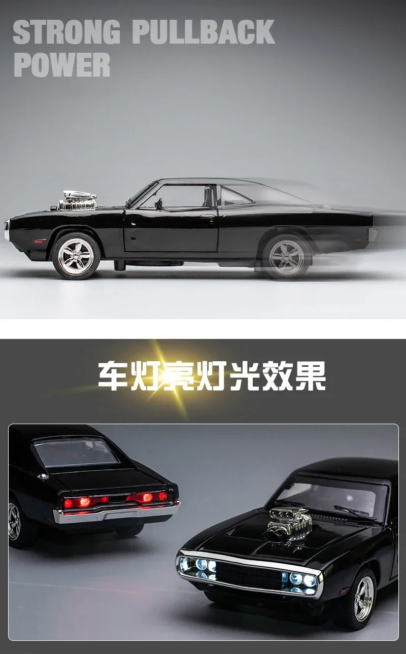 1:32 Dodge Ladegerät Challenger Legierung Automodelle Kinderspiel zeug für Kinder klassische Muscle Car Collection Automodell – Detail 5