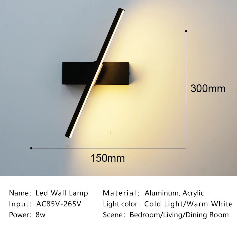 bathroom sconce lights Led Wall Lamp Modern Nordic Sconce Wall Lights Fixture Bedroom Bedside Aisle Living Room Home Decor Bedside Lamp Indoor Lighting wall light with switch Wall Lamps