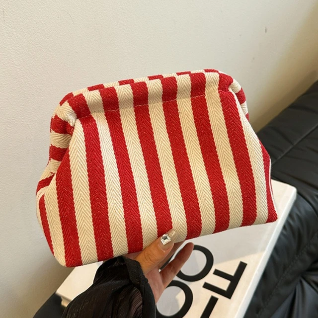 Summer Woven Crochet Purses for Women Beach Clutch Handbags 2026 Dumpling Hobo Casual Colorblock Bag Ladies Ruched Cloud Purse
