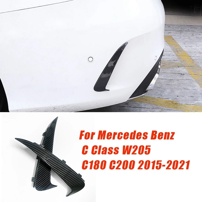 

1Pair Rear Bumper Canard Flaps Spoiler Cover Trim For Mercedes Benz C Class W205 C180 C200 2015-2021 Parts Sedan Wind Blade