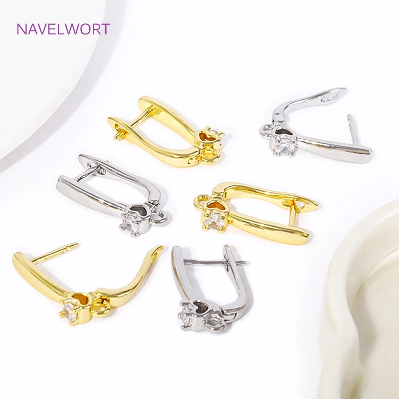 18K Gold Plated Brass Anti-Allergy Earring Hooks Clasps Shvenzy Ear Wire Earring Hook For DIY Earring Jewelry Making Fittings 6