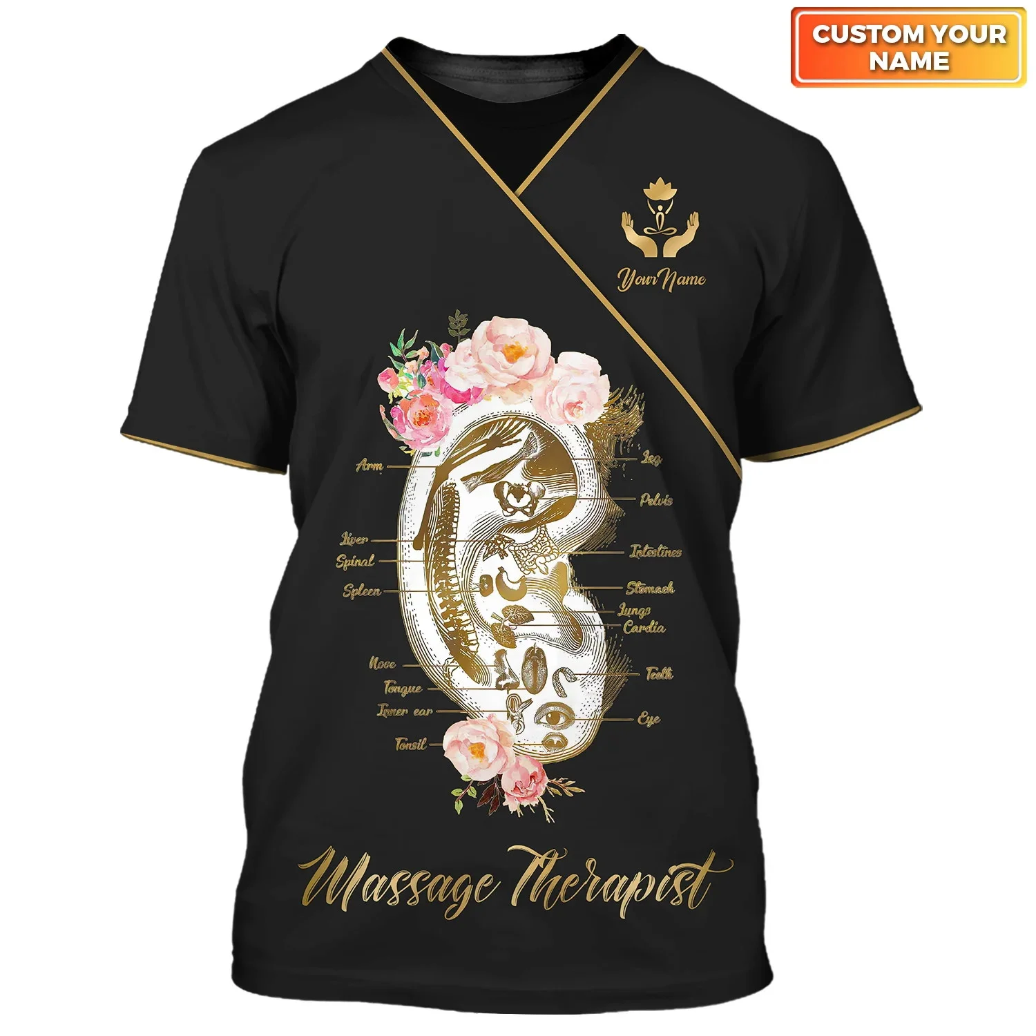 2023 neueste Sommer männer T-shirt Massage Therapeut Personalisierte 3D Gedruckt Unisex Casual t-shirt Massage Therapie Uniform DW168 – Detail 19