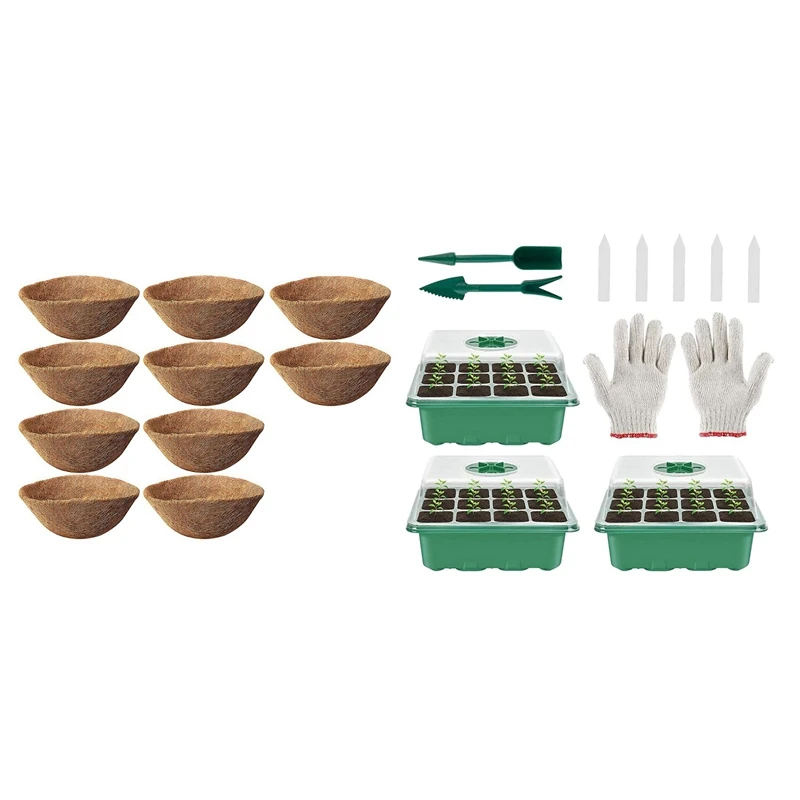 12 Cell Seed Propagator Tray with Adjustable Vents & Hanging Baskets