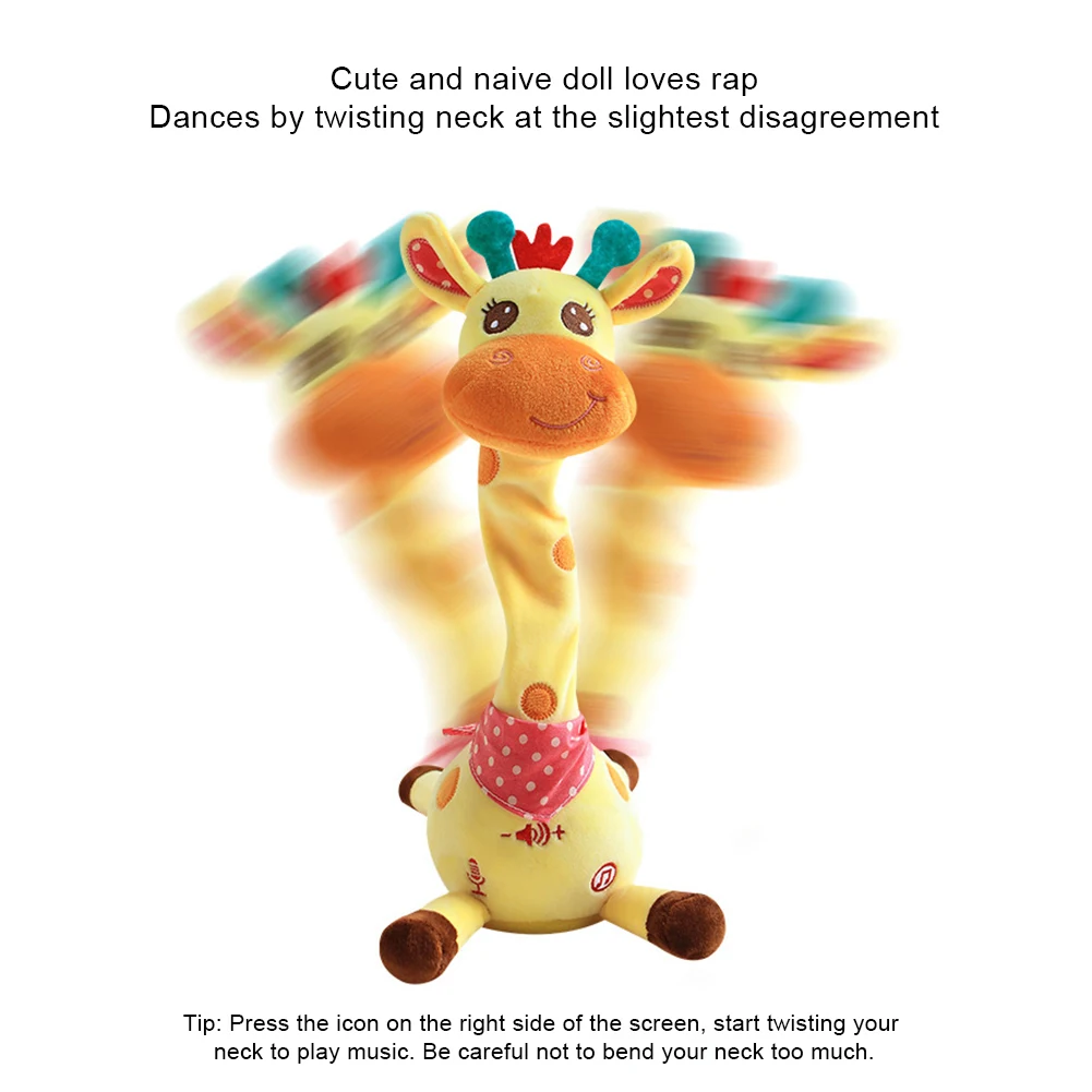 Musical Giraffe Stuffed Animals Toy Sings Dances & Repeats What You Dancing Giraffe Toy for Children's Entertainment Shelf Room