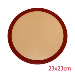 Round Silicone Non-Stick Reusable Baking Mats - Easy Clean, Food Grade (23x23cm)