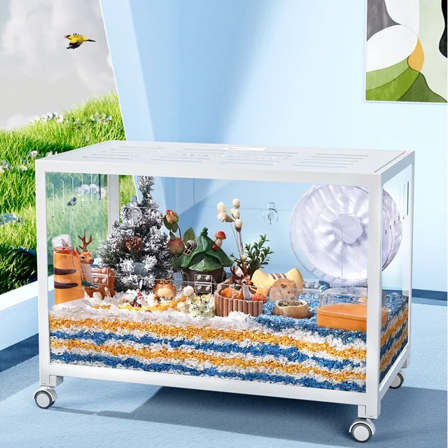 Cage Metal Small Animal Habitats Large Stackable with Top Access Easy Assemble,Dwarf Syrian Hamster House for Reptiles,Amphibian 1