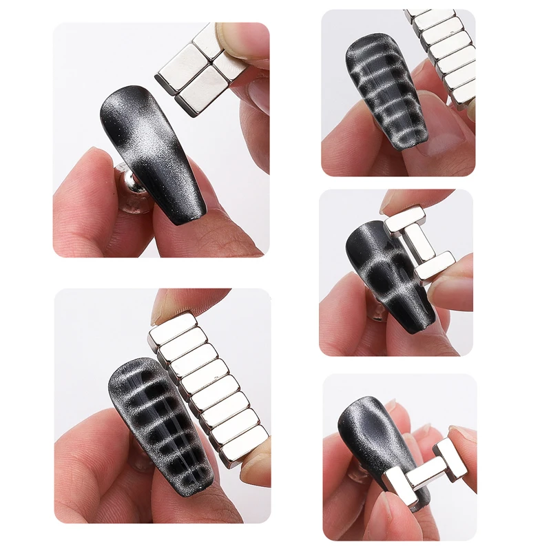 Crocodile Pattern Nail Magnet Nail Cat Eye Strong Effect Magnet Geometric Wave UV Attraction Magnets Set DIY Manicure Tool