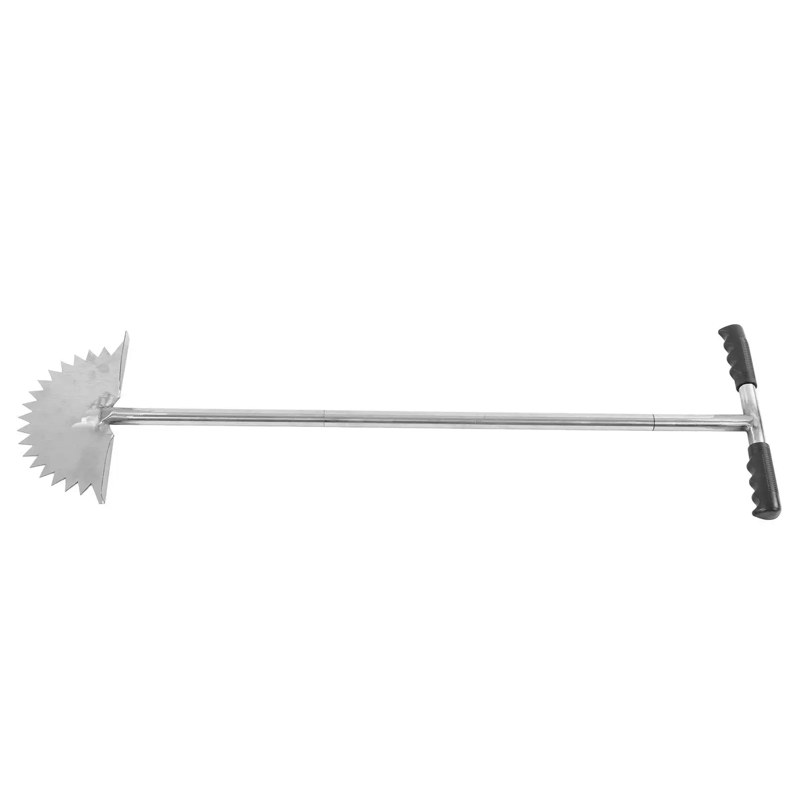 Manual Lawn Edger with Saw Tooth Blade-Half Moon Tool & T Handle for Precise Sidewalk Edge for cleaning