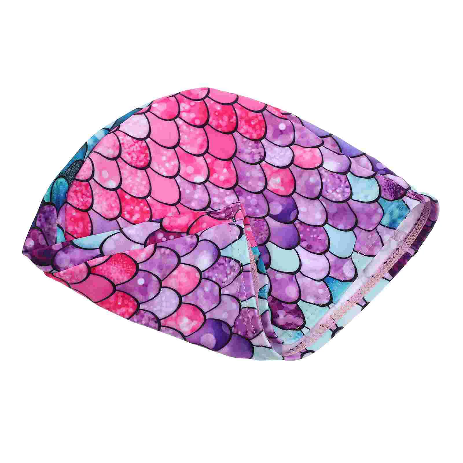 

Mermaid Swimming Cap Suit for Boys Kids Hat Children Ear Protector Cartoon Swimcap Polyester Baby