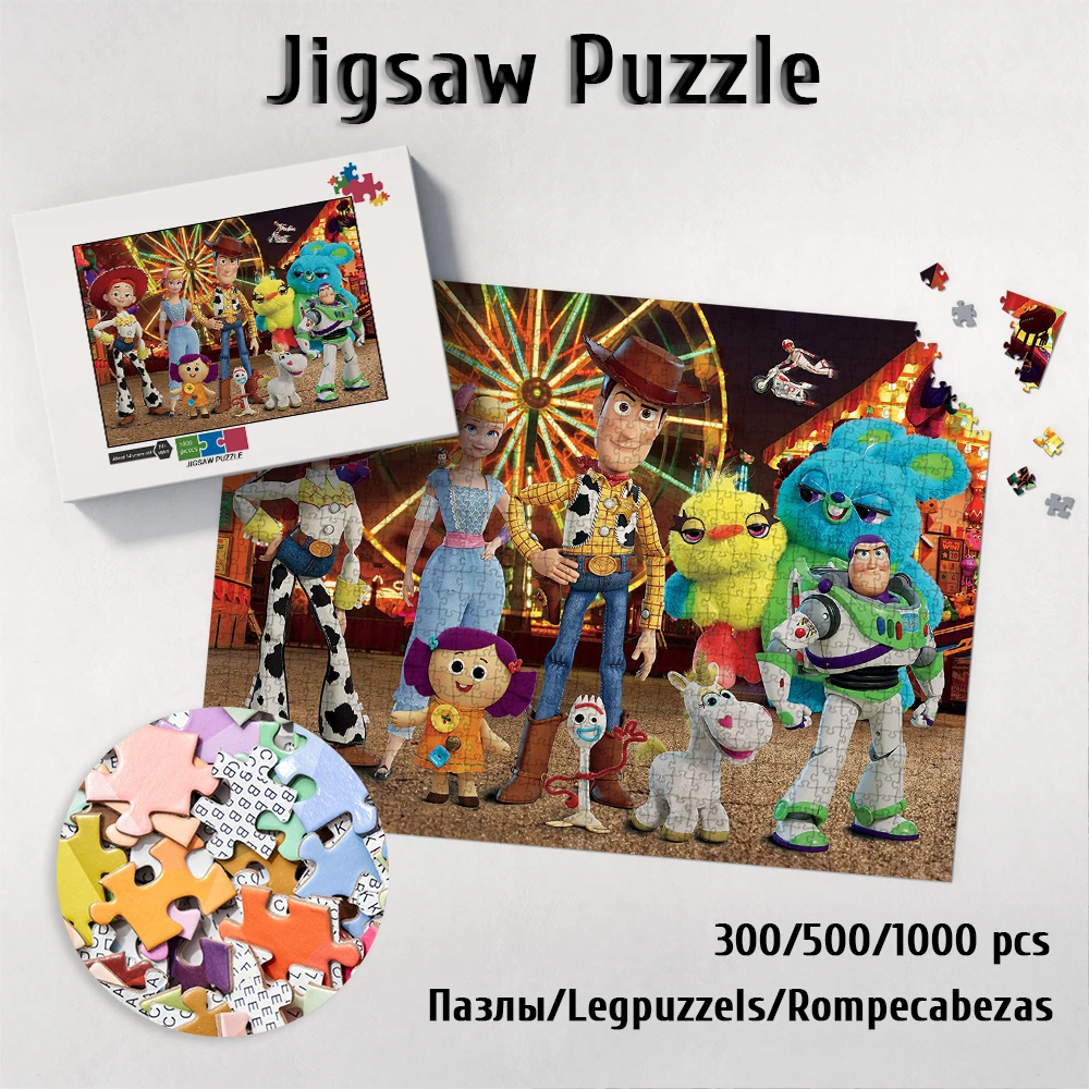 Toy Story Jigsaw Puzzles Together Time Collection Unique Design Board Games and Puzzles 300/500/1000 Pieces Large Adult Jigsaw embossed design pu leather international chess board games mat checker chessboard roll up chess board for adult kid toy