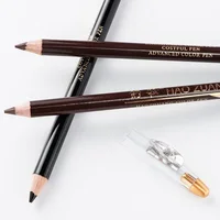 Stylo à sourcils en bois Microblading, 1 pièce, imperméable, maquillage longue durée, crayon à sourcils, positionnement, noir, marron foncé, cosmétique 4