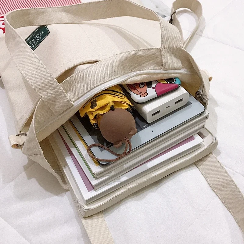 Canvas Handbags Woman Cosmetic Bag Large Capacity Zipper Storage Bag Shopping tote bags