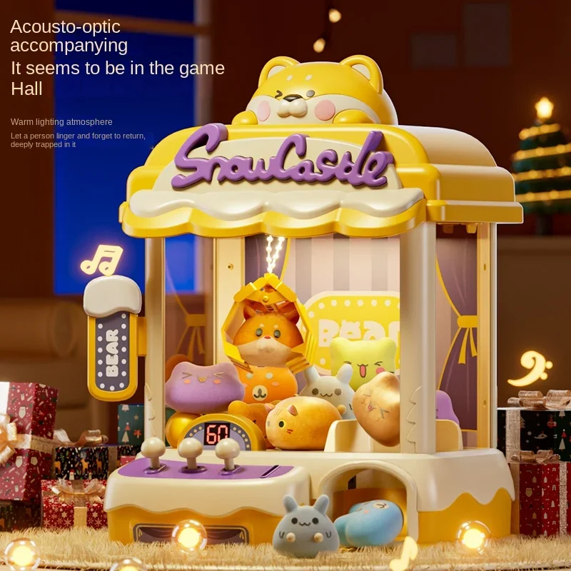 Cartoon Automatic Claw Machine Doll Machine Kids Operated Play Game Mini Claw Catch Toy Crane Machines Music Doll for Gift Toy 3