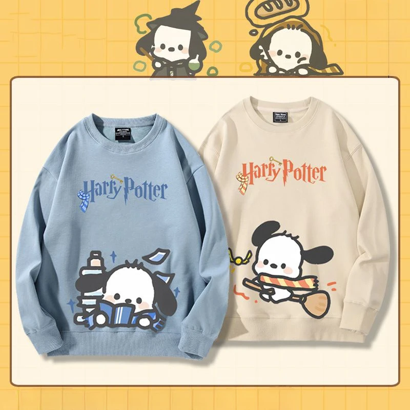 

Sanrio Pachacco Magic Theme Hoodies Kawaii Anime Print Breathable Round Neck Top Fun Clothing for Couples Ins Christmas Present