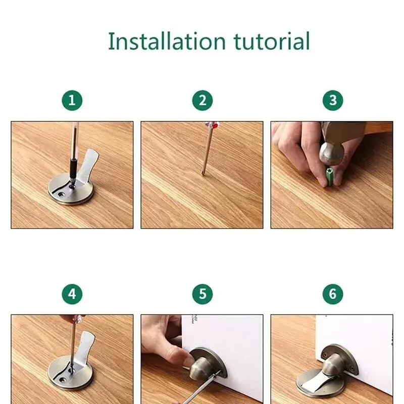 Invisible Magnetic Door Stopper Stainless Steel Punch-free Windproof Mechanical Self-locking Door Stop Stopper magnetic door stopper